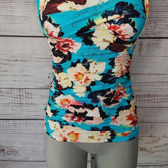 SEAFOLLY Kabuki Bloom Tankini Top Size XS - Picture 3 of 9